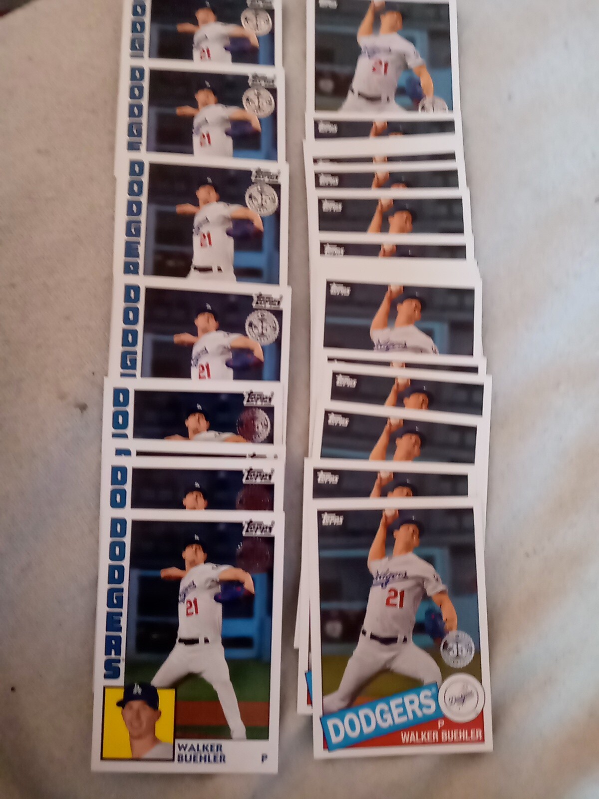 WALKER BUEHLER (8) 2019 Topps Update #84-48 + (17) 2020 Topps #85-57. DODGERS