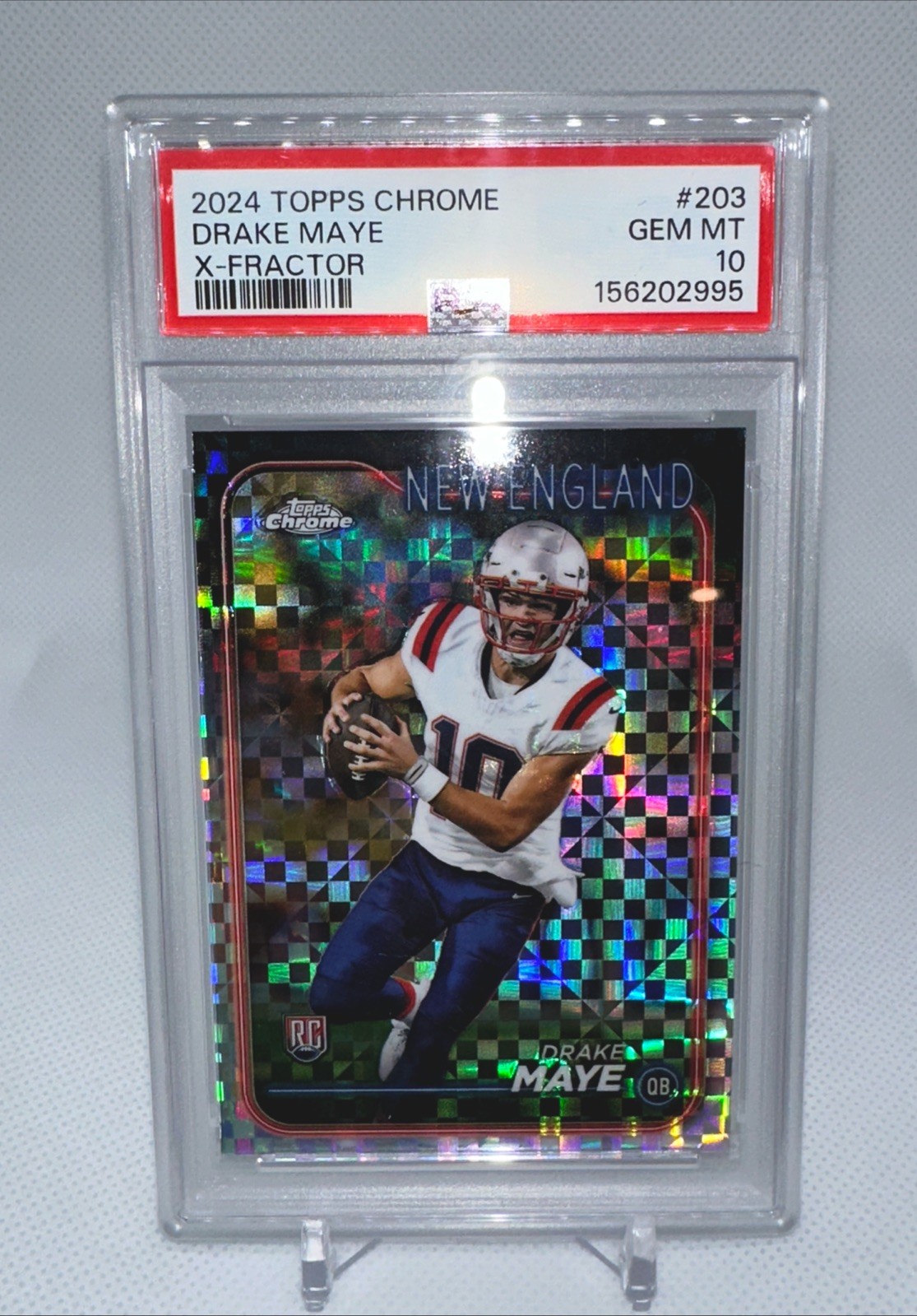 2024 Topps Chrome – Drake Maye #203 Prism Refractor (RC) Patriots PSA 10