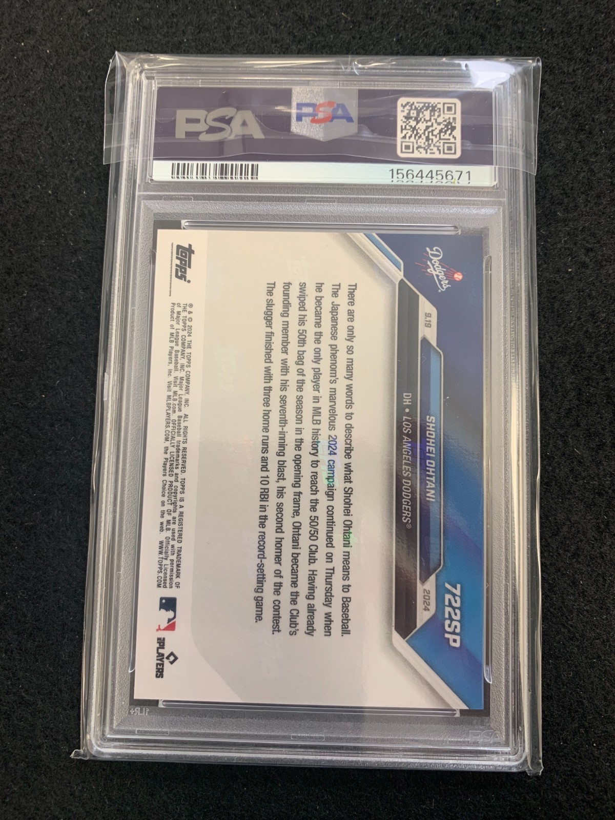 PSA 9 2024 Topps Now Shohei Ohtani #722SP