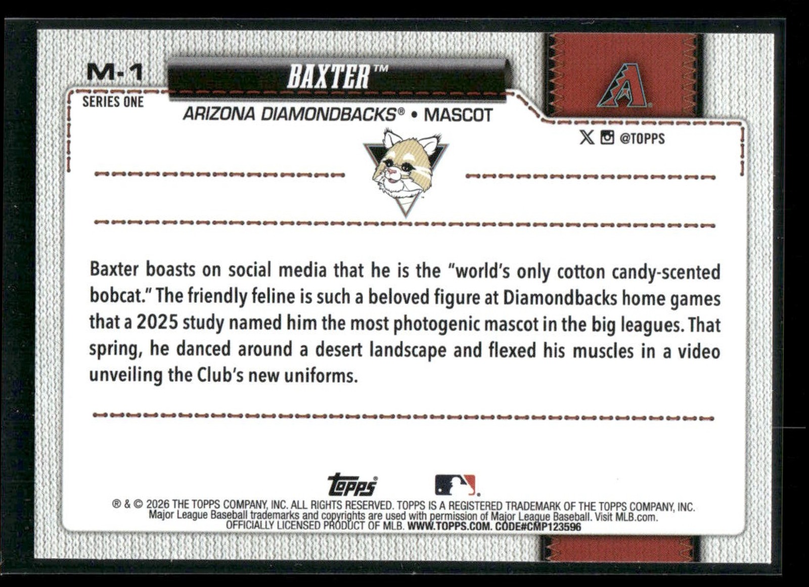 2026 Topps Baxter #M-1 Mascots Diamondbacks