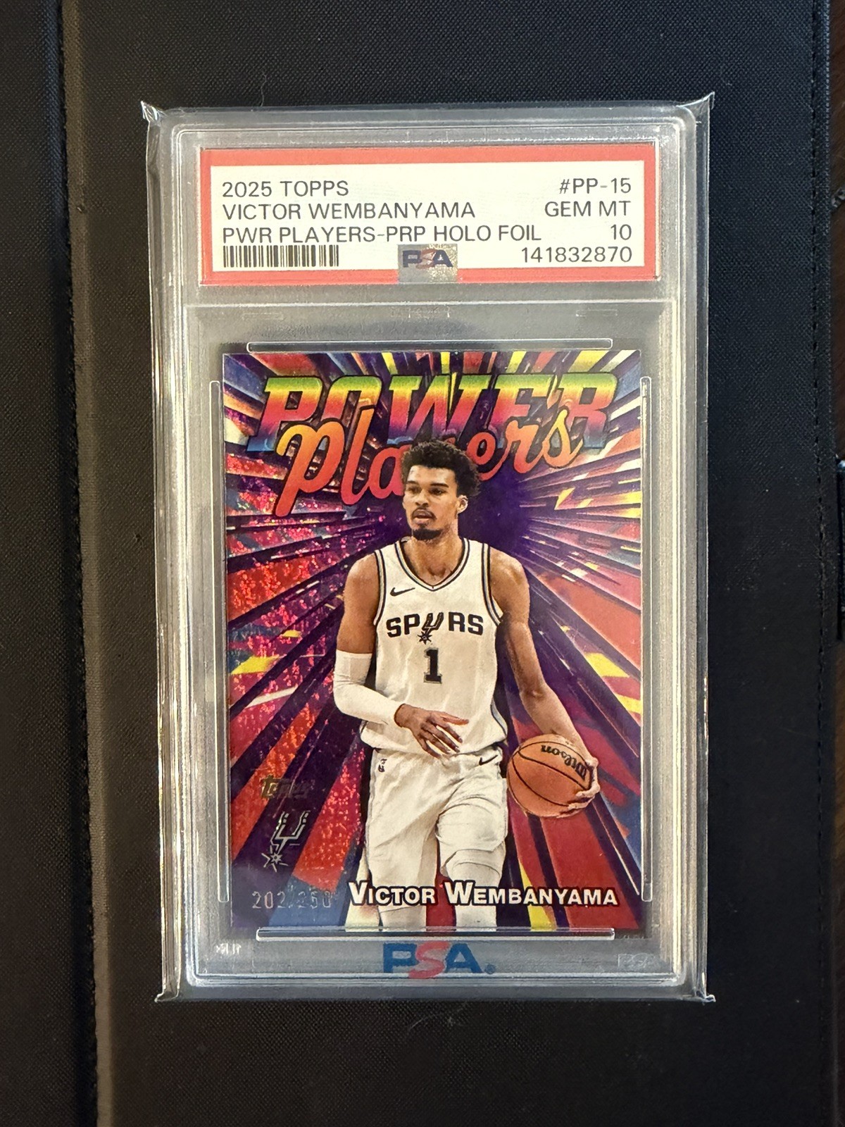 Topps 2025-26 Power Players Victor Wembanyama Purple /250 #PP-15 PSA 10 Spurs