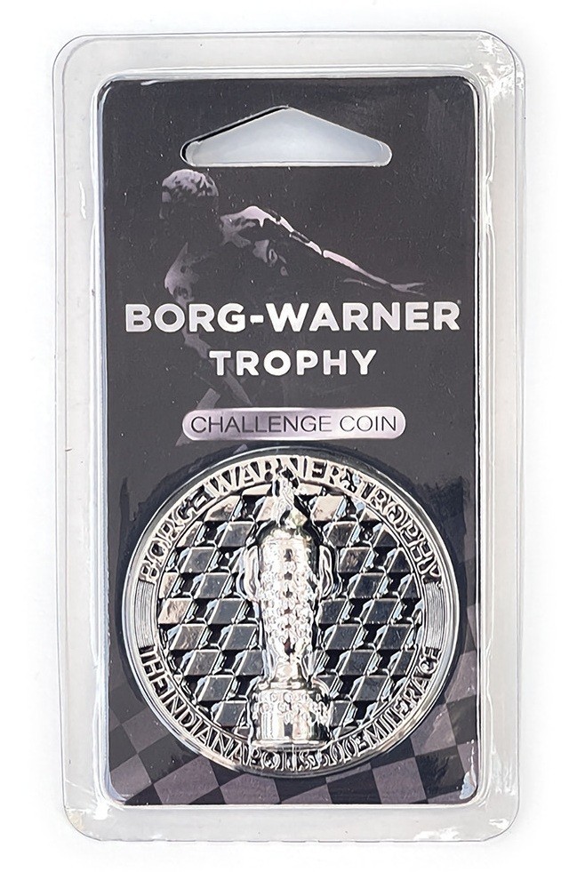 Borg-Warner Trophy Flagman Challenge Coin 2-Inch Polished Nickel collectible
