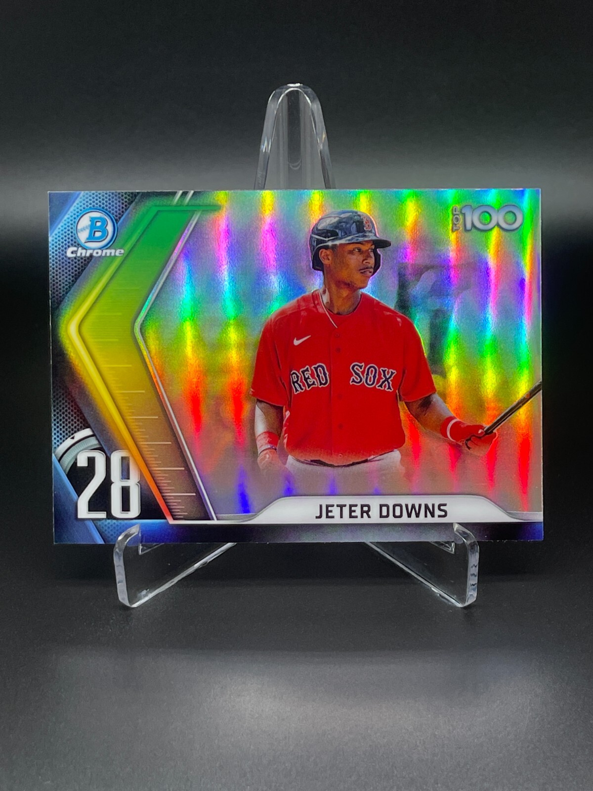 2022 Bowman Chrome Jeter Downs Scouts Top 100 Prospect #BTP-28 Red Sox