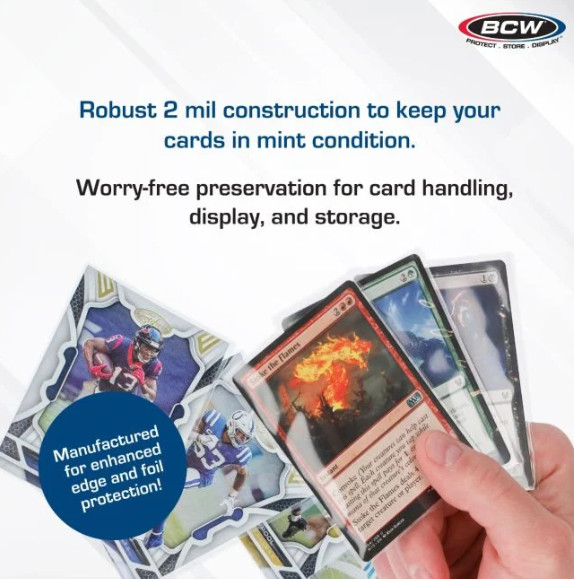 BCW – Trading Card Penny Sleeves – Standard 2 Mil – Single, 3, 5, 10 Packs