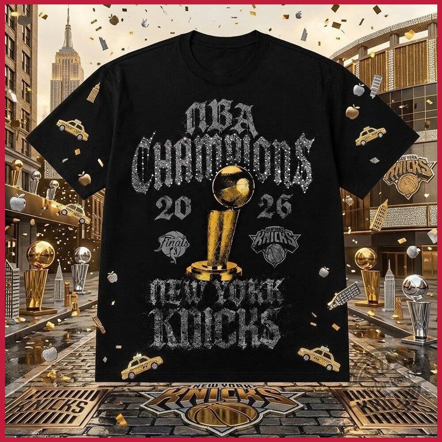 REPRINT New York 2026 Knick Basketball Finals Champions Locker Room Gildan