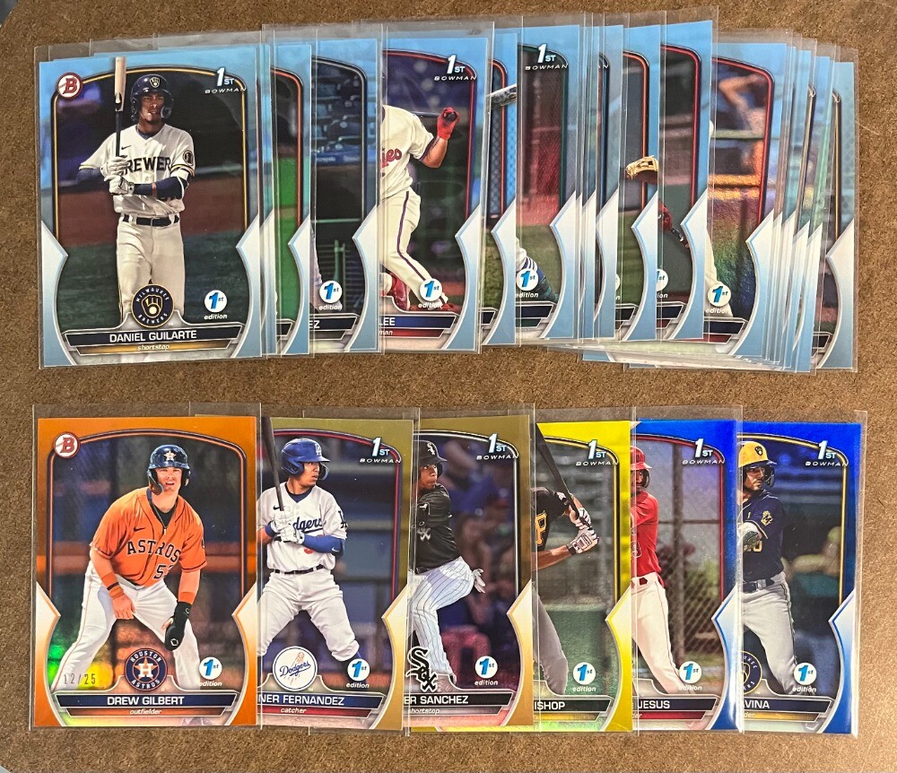 2023 Bowman 1st Edition Foil Color Parallels – Orange, Sky Blue, Yellow, Gold
