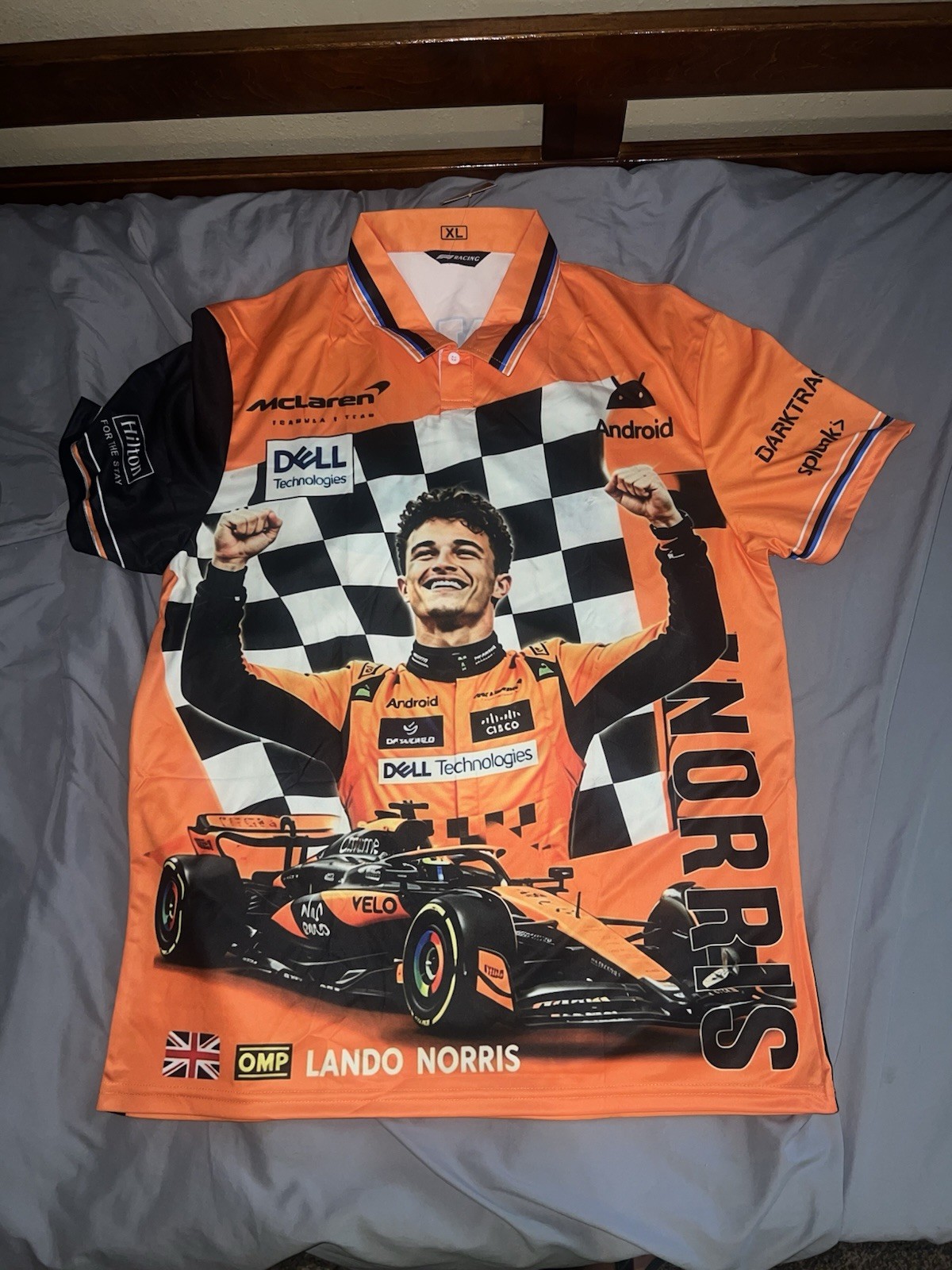 McLaren Official Mens Formula 1 Team Lando Norris Polo – Papaya Size XL