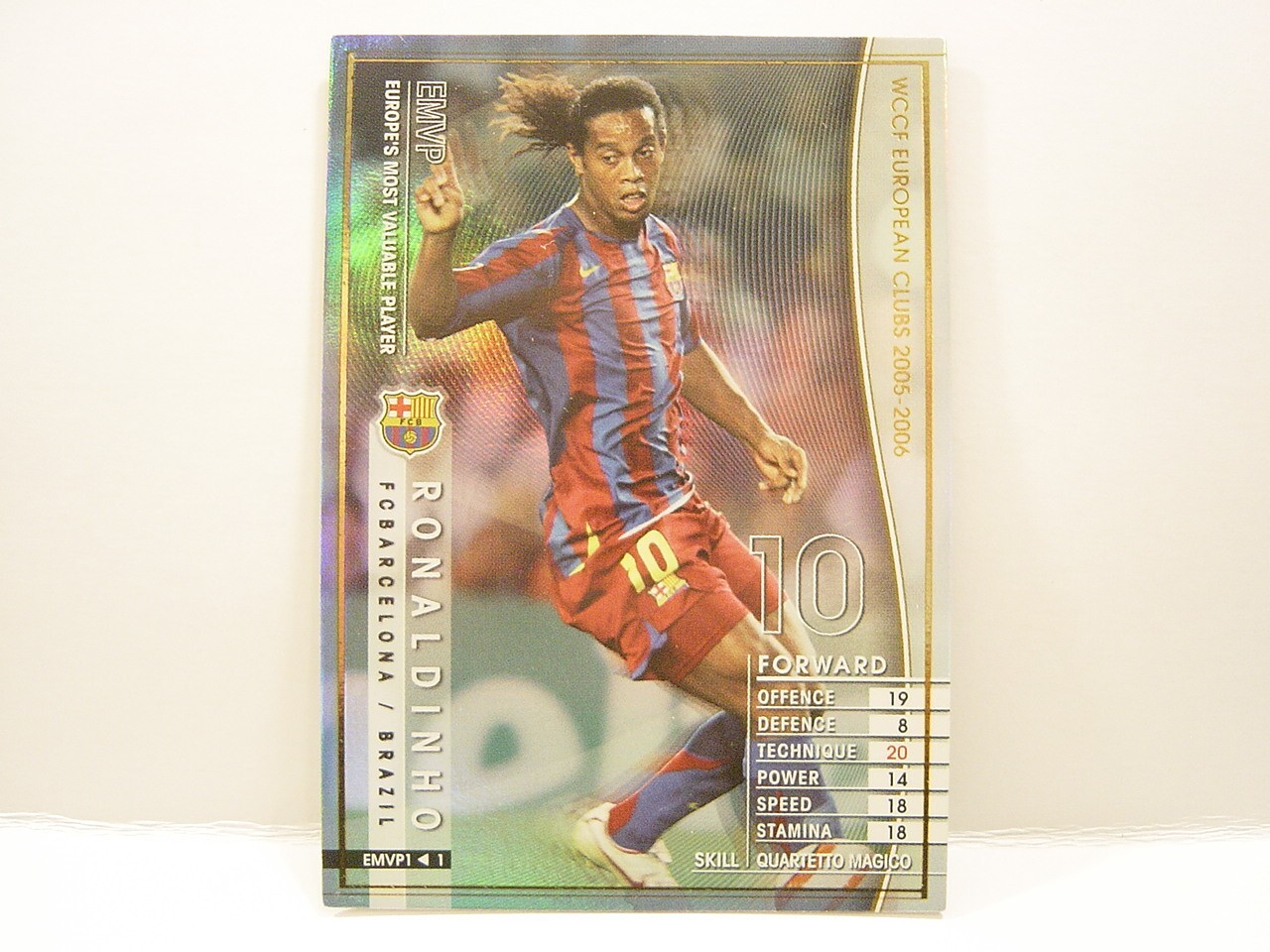 Panini WCCF 2005-06 EMVP Ronaldinho 1980 Brazil　No.10 Barcelona 2005 Ballon d’Or