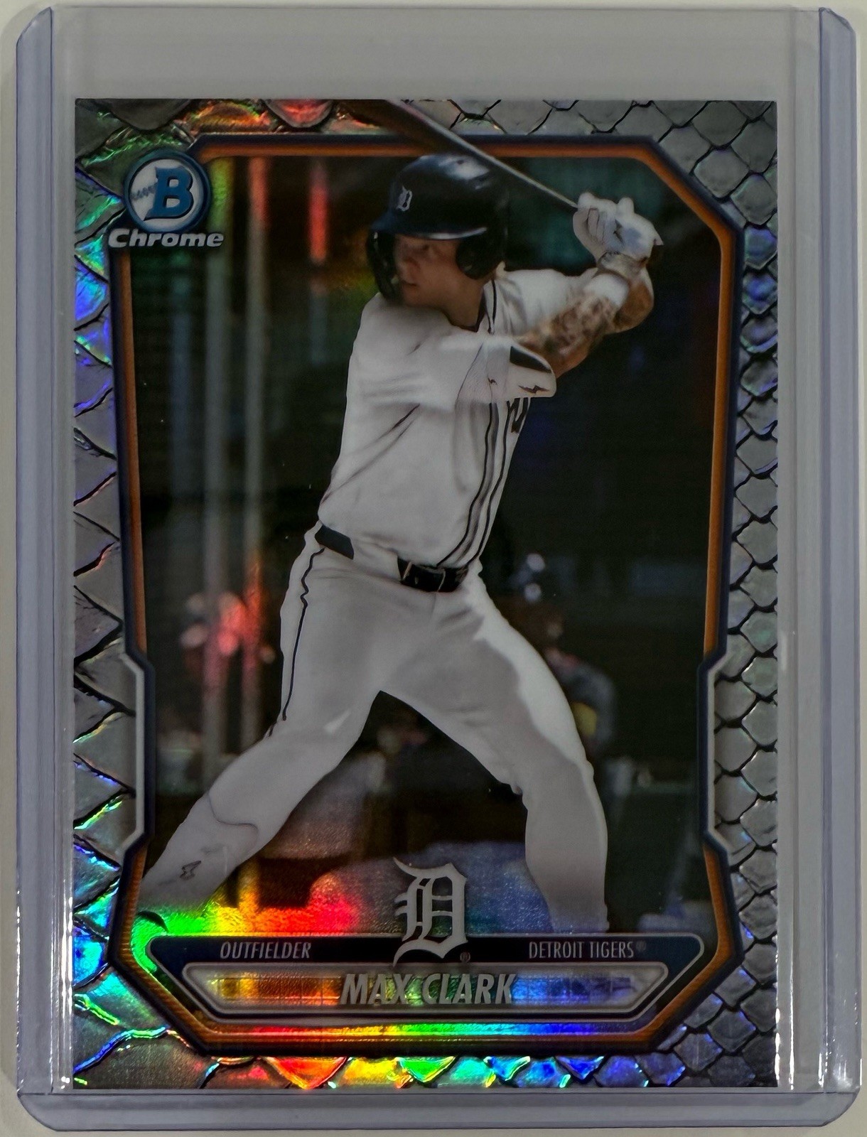 2026 Topps MLB Bowman #BCP-2 Max Clark Detroit Tigers Reptilian Refractor