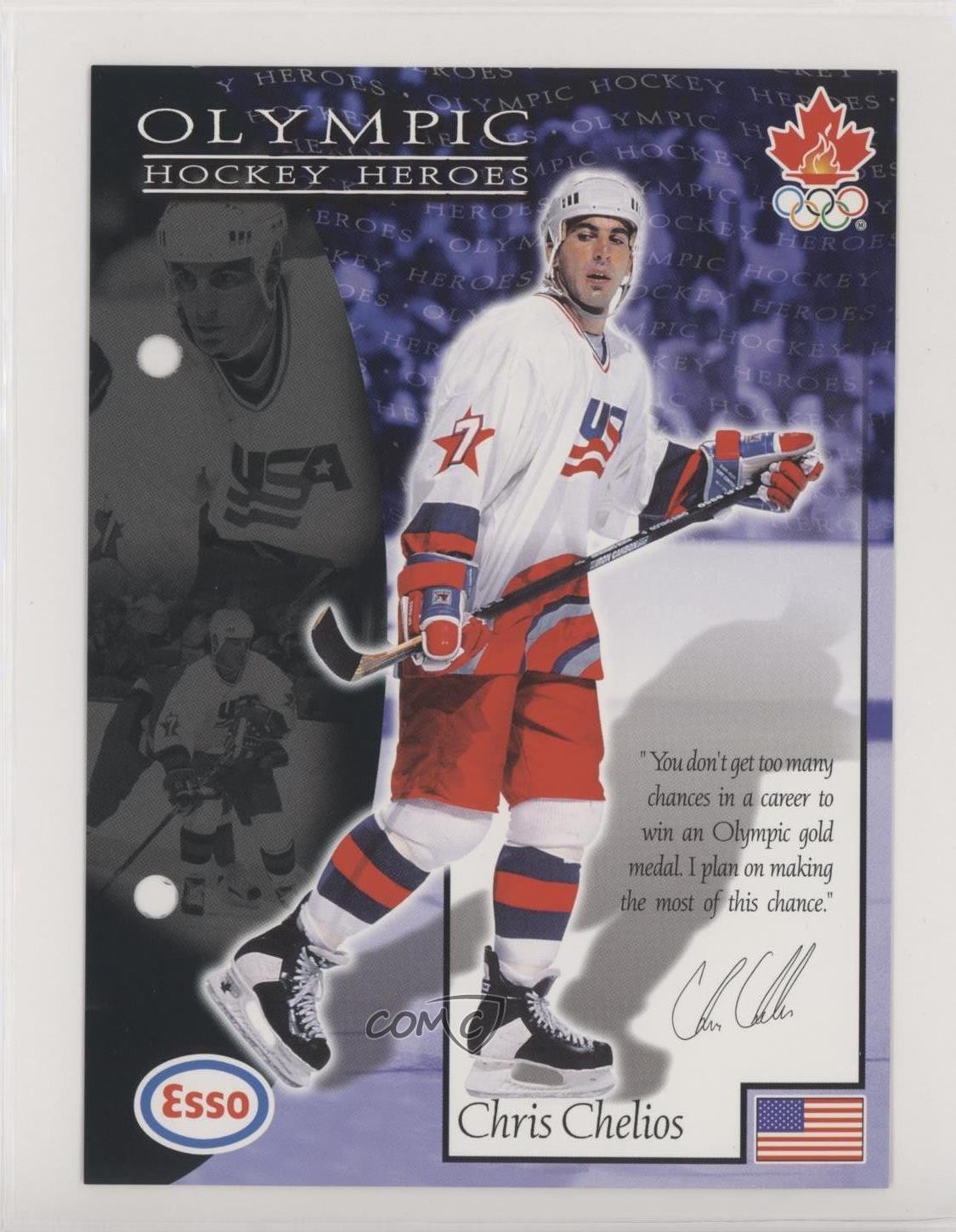 1997-98 Esso Olympic Hockey Heroes Chris Chelios #30 HOF 0w6