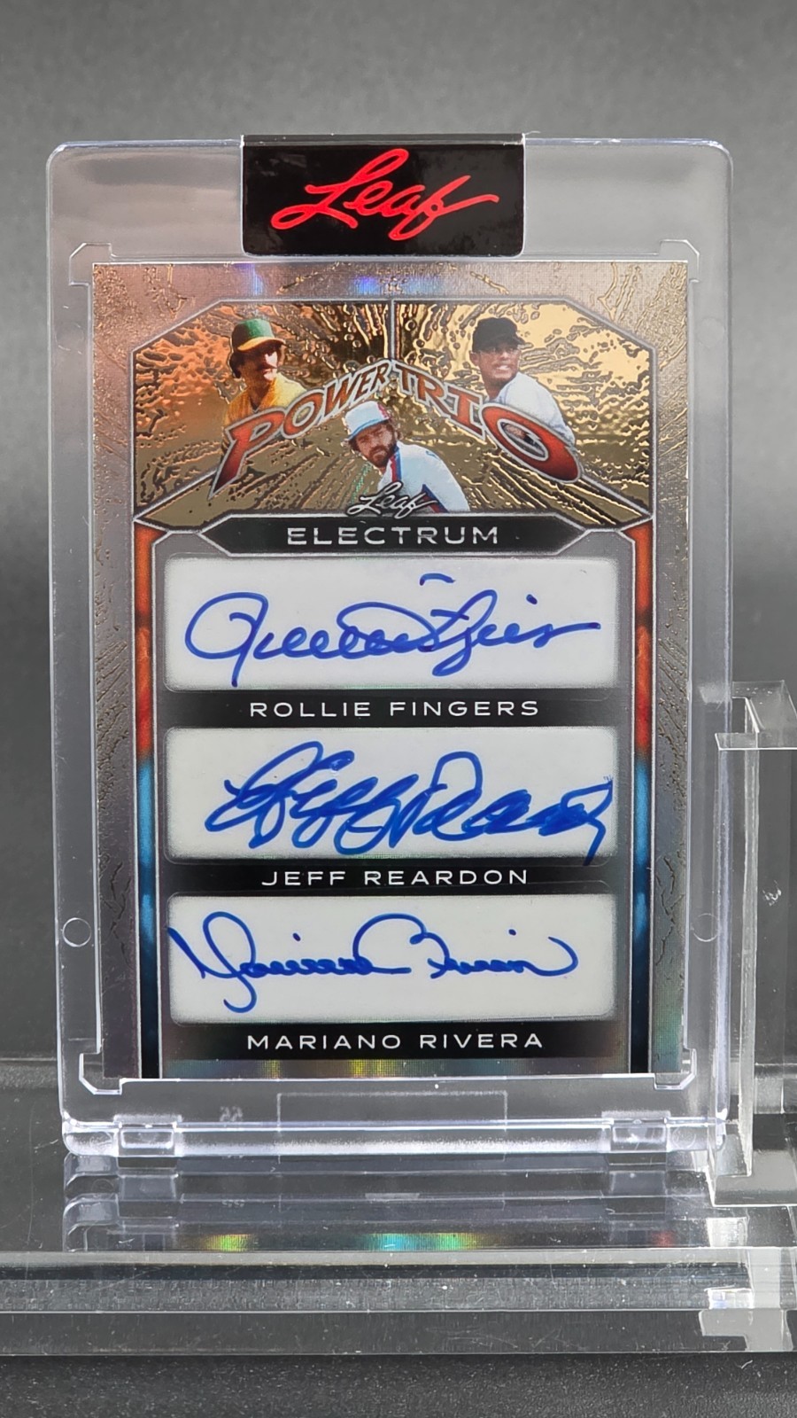 🔥1/1🔥MARIANO RIVERA/FINGERS/REARDON 2025 Leaf Electrum TRIPLE AUTO 💎SEALED 💎