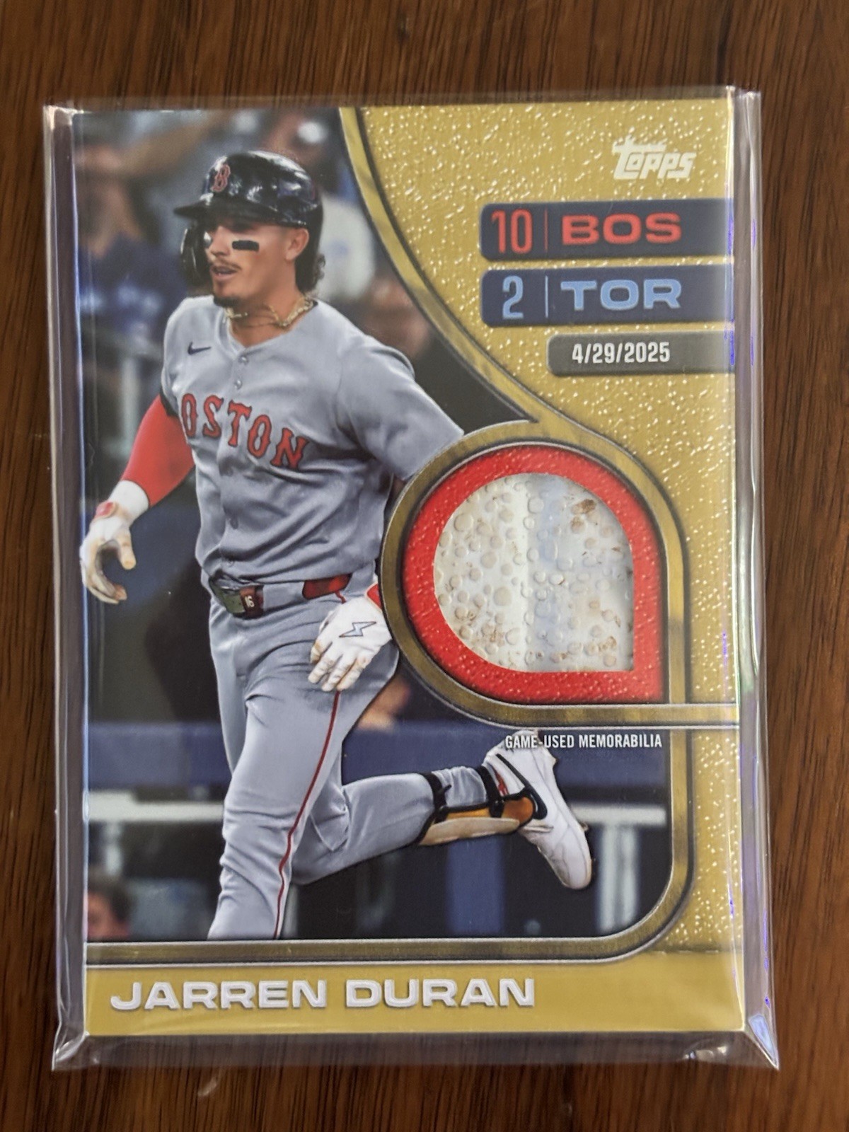 2025 Topps Series 2 Jarren Duran Gold /50 Rounding the Bases Relic