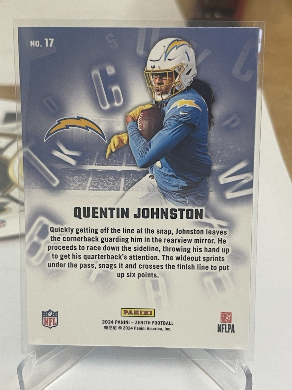 2024 Panini Zenith – A to Z Quentin Johnston #17 Chargers