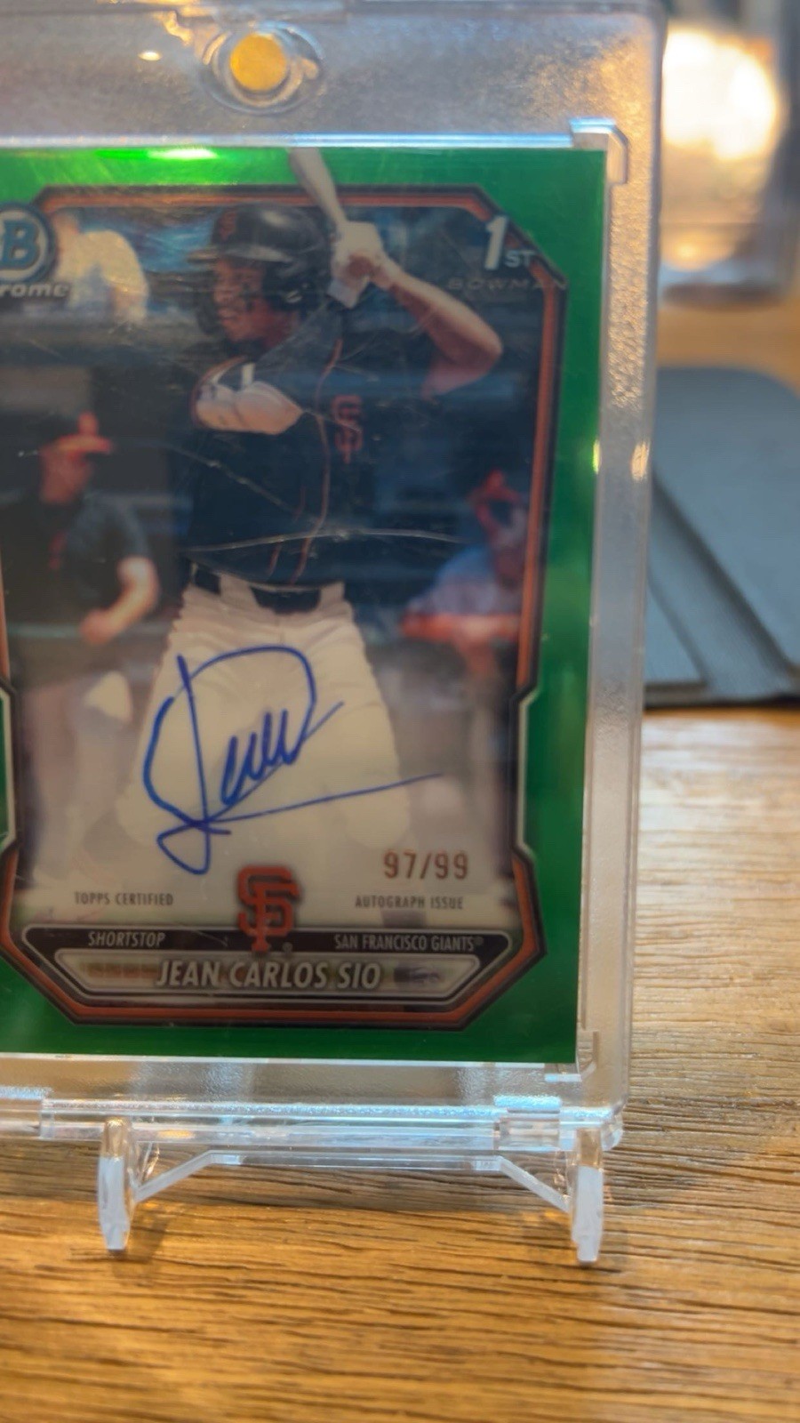 2026 Bowman Chrome Jean Carlos Sio 🍀 True Green Auto /99 🍀San Francisco Giants