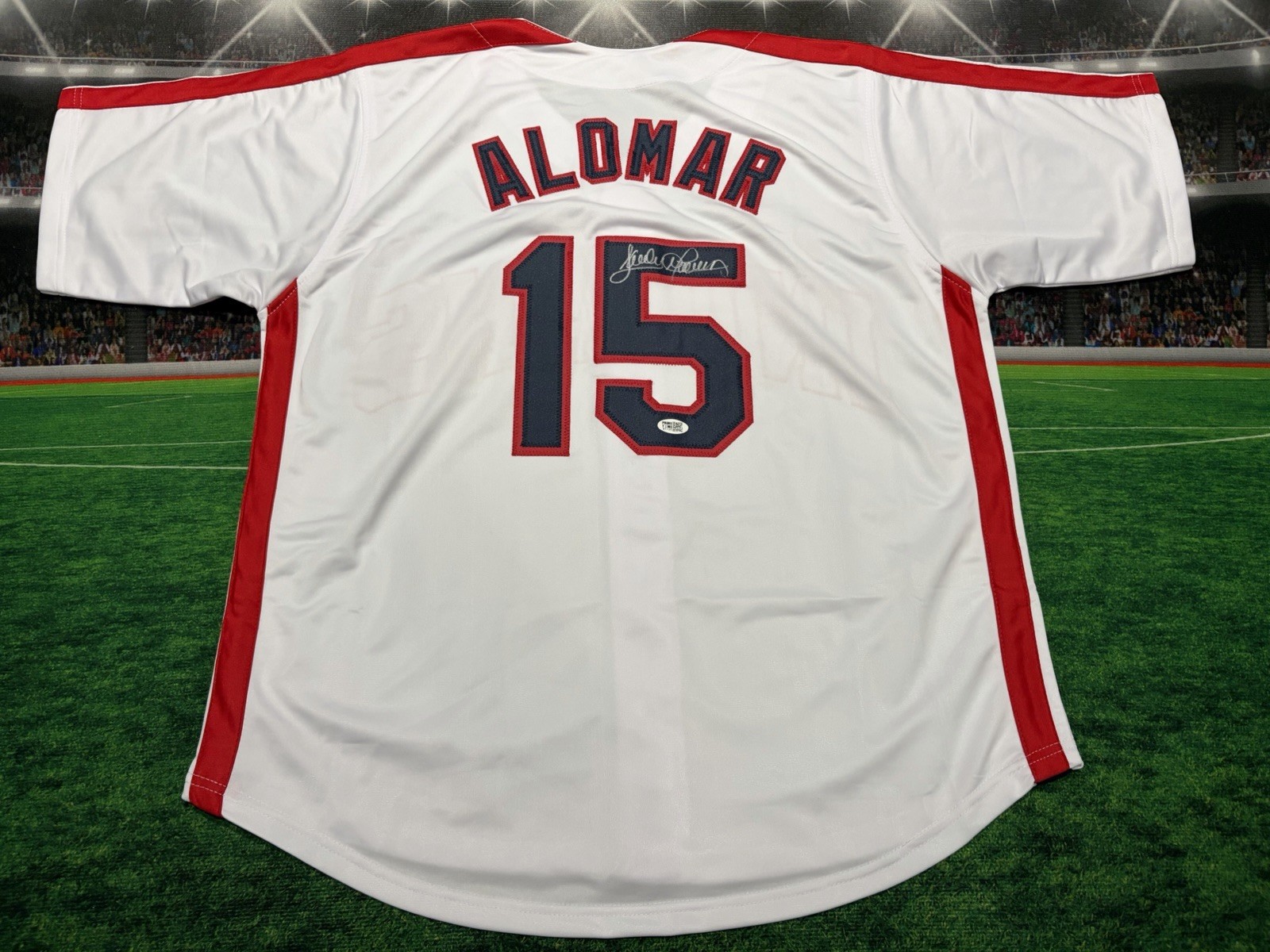 Sandy Alomar JR Signed Auto Custom Cleveland Indians Jersey W/COA SWAU