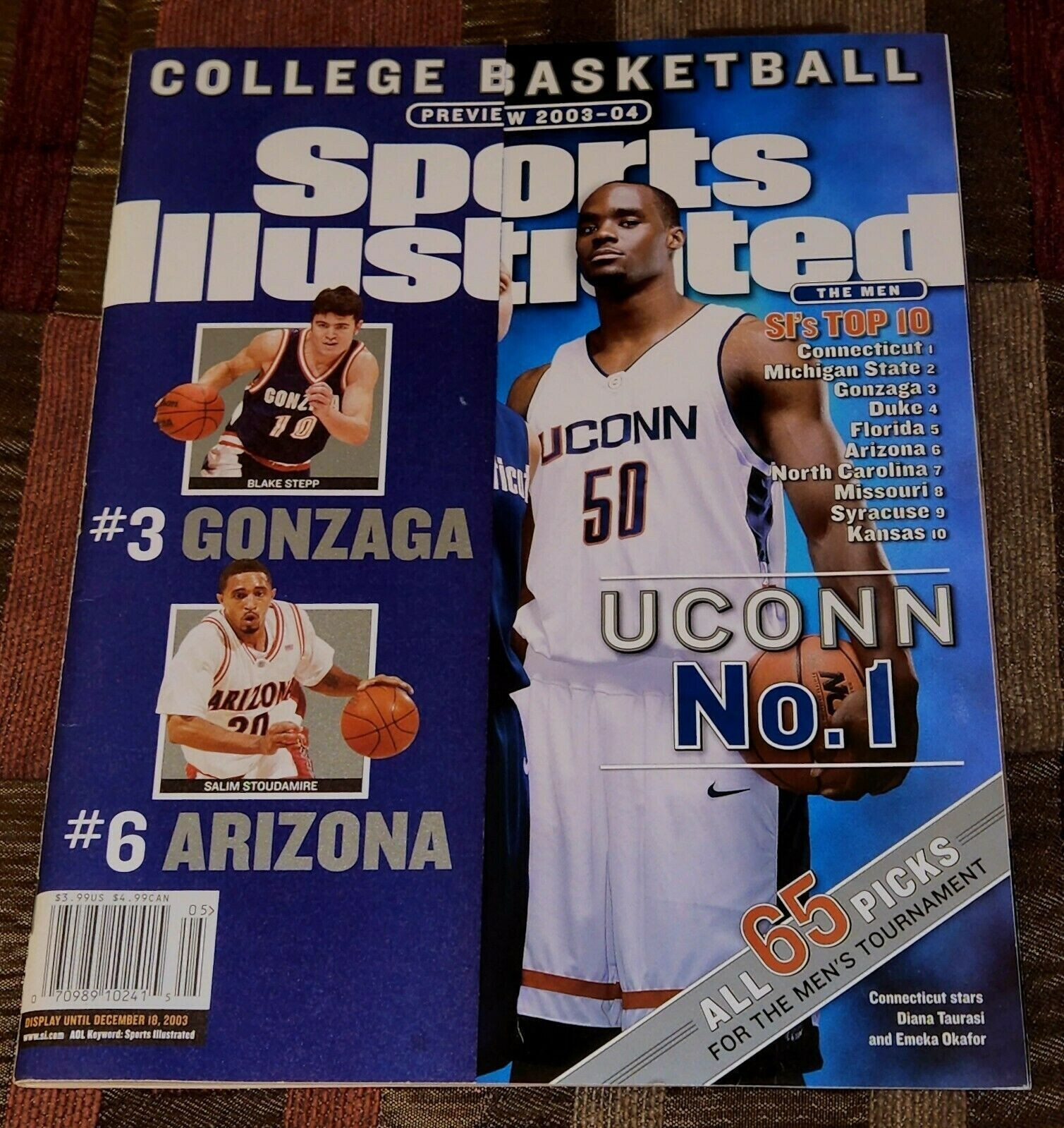 2003 Okafor Diana Taurasi UConn Sports Illustrated NO LABEL w/ ZAGS AZ FLAP