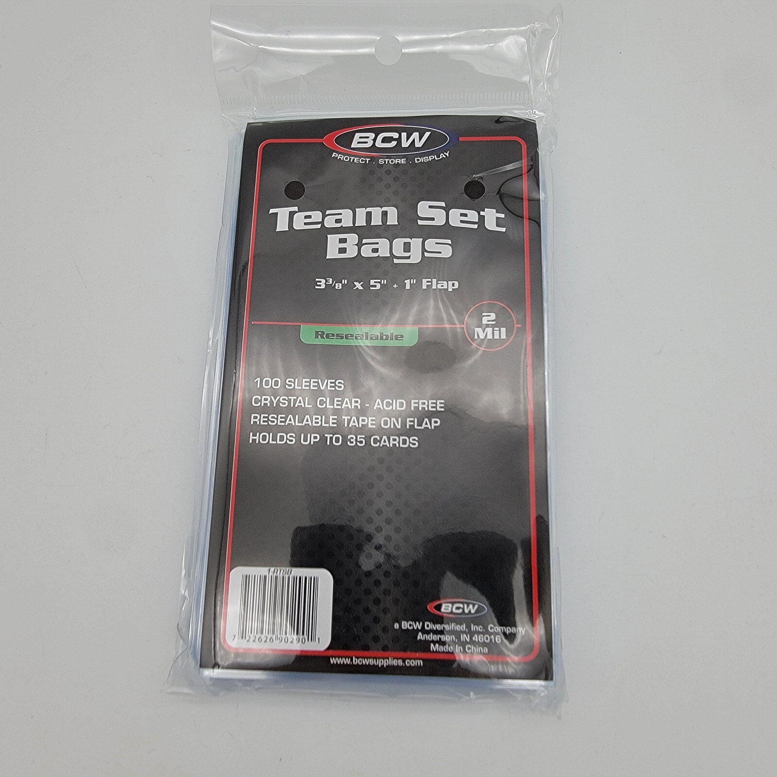 100 BCW Resealable Team Set Bags (1-RTSB) | 1 Pack of 100