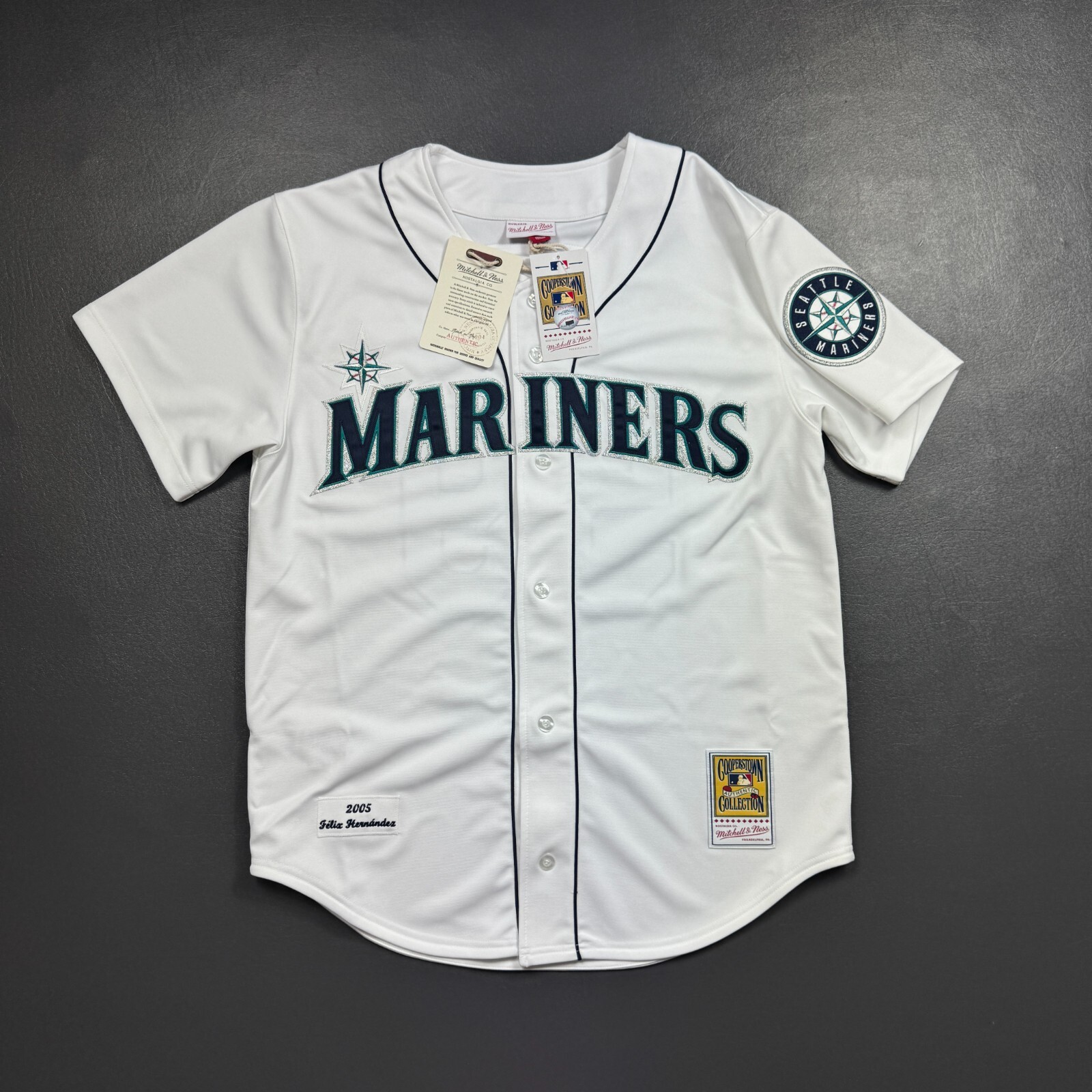 100% Authentic Felix Hernandez Mitchell Ness 2005 Seattle Mariners Jersey 56 3XL
