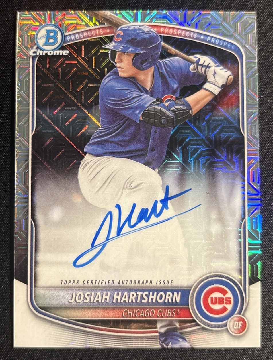 Josiah Hartshorn 2025 Bowman Mega Box Mojo Refractor Auto BMA-JHA SP Cubs