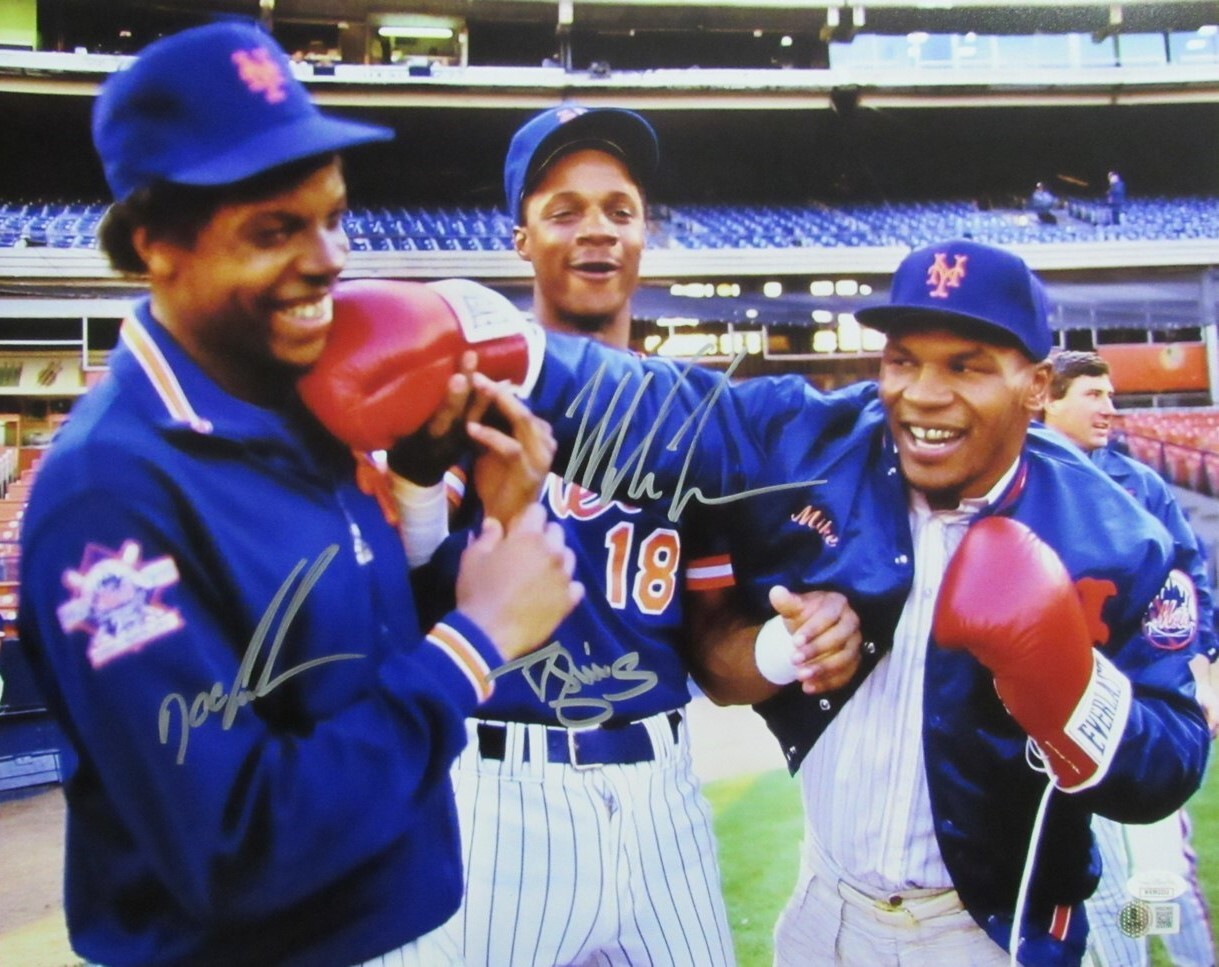 Mike Tyson/Darryl Strawberry/Dwight Gooden Multi-signed 16×20 Photo JSA 191973