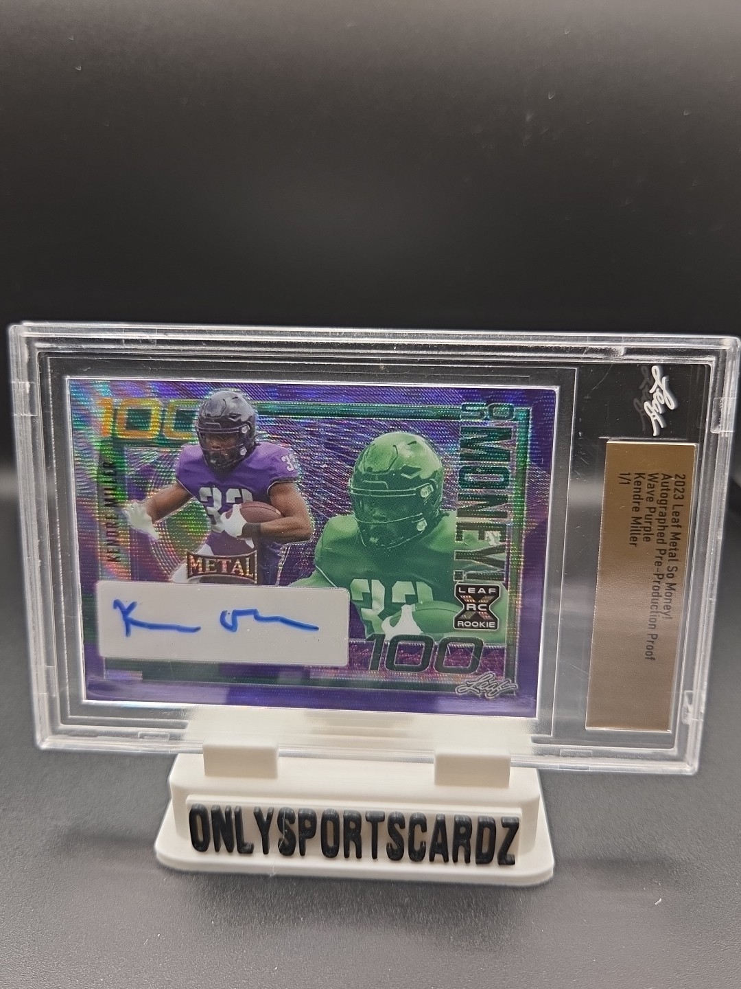 2023 Leaf Metal Kendre Miller So Money AUTO Wave Purple Pre-Production Proof 1/1