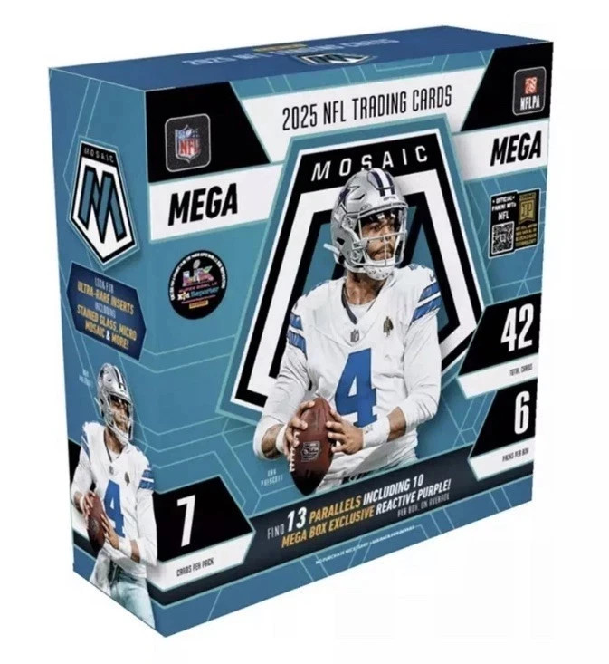 2025 Panini Mosaic Football Factory Sealed Mega Box 6 Packs