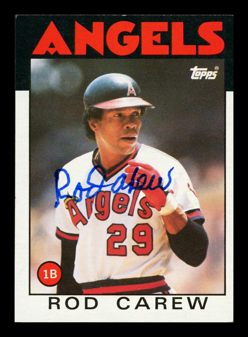 Rod Carew Autographed Signed 1986 Topps Card #400 California Angels