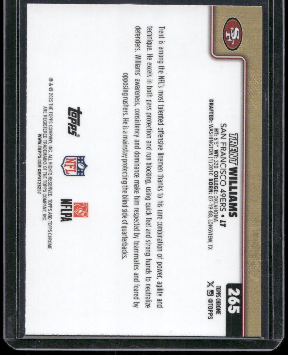2025-26 Topps Chrome Football #265 Trent Williams Pink Refractor 047/250