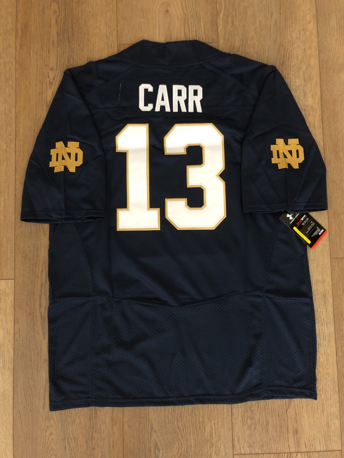 CJ Carr Notre Dame Fighting Irish NCAA 2026 Football Jersey navy blue men’s size