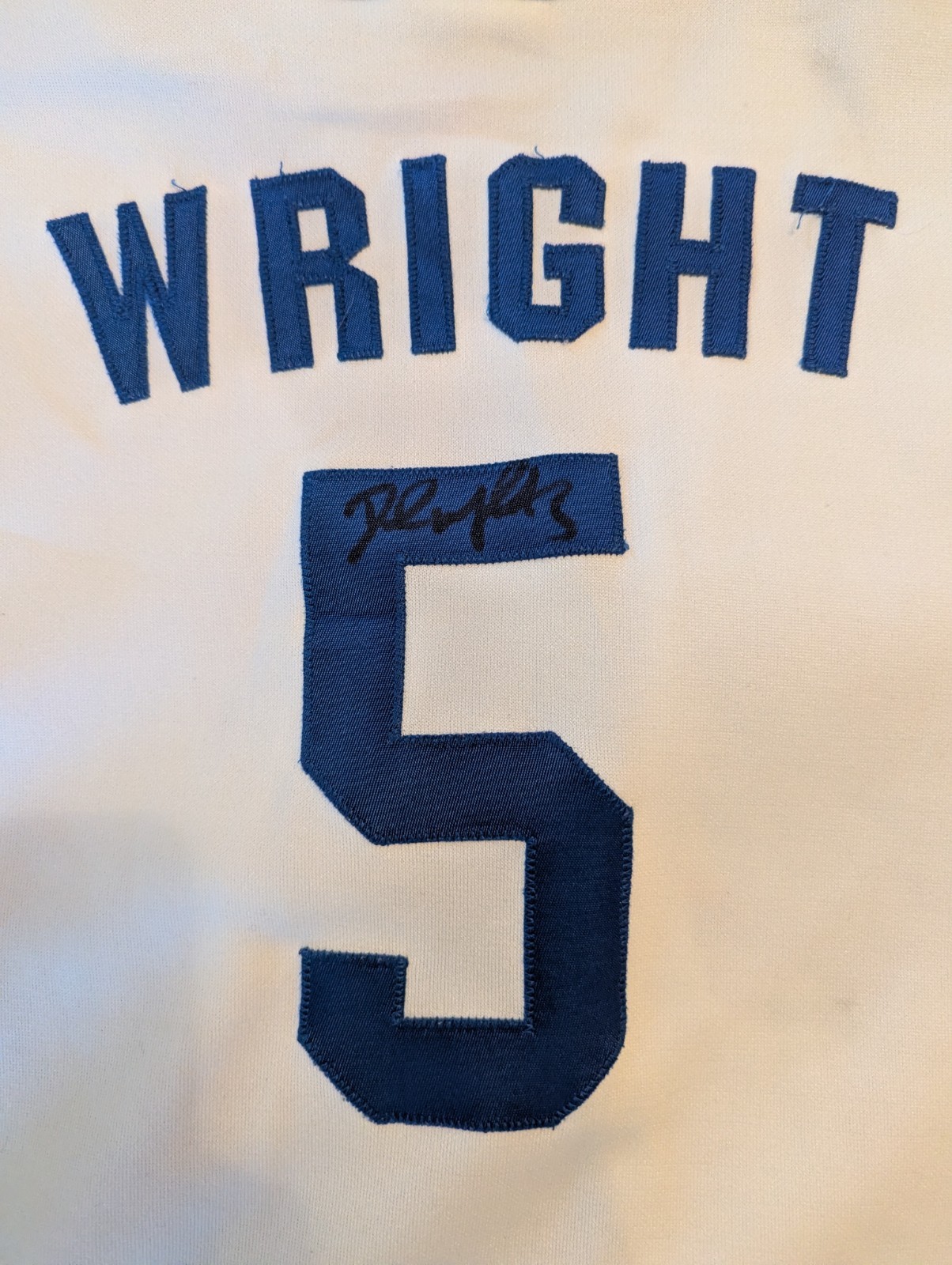 DAVID WRIGHT SIGNED AUTO MAJESTIC METS JERSEY THE CAPTAIN FUTURE HOF #5 LEGEND
