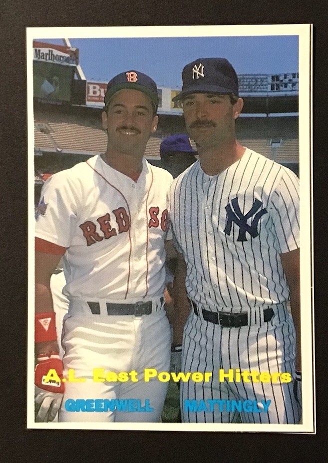 1990 SCD Price guide HAND CUT #43 Mike Greenwell & Don Mattingly Free Ship