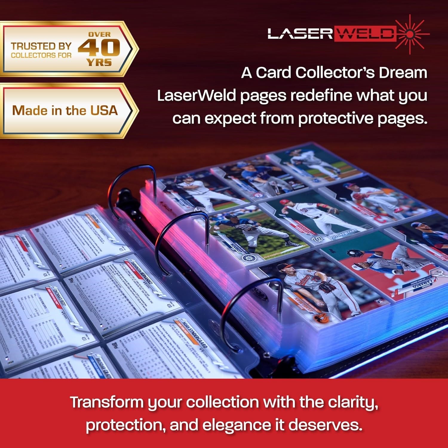 50 BCW 9 Pockets Trading Card Pages Quality Top loading Durable Storage Display