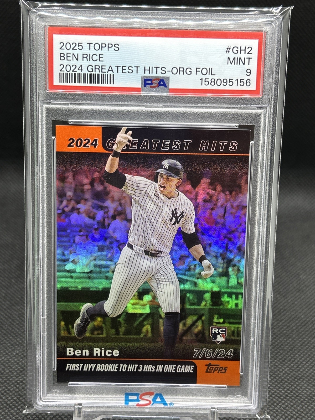 2025 Topps Series 1 – 2024 Greatest Hits Ben Rice #GH-2 Orange Foil /25 (RC)