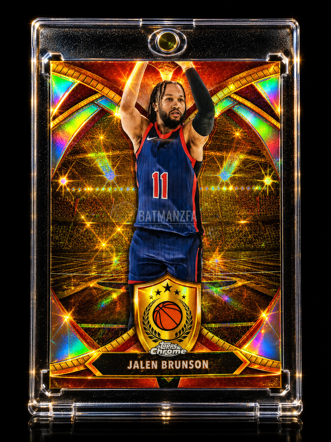 JALEN BRUNSON GOLD REFRACTOR PRIZM HOLO Topps Chrome Rare SP Insert KNICKS