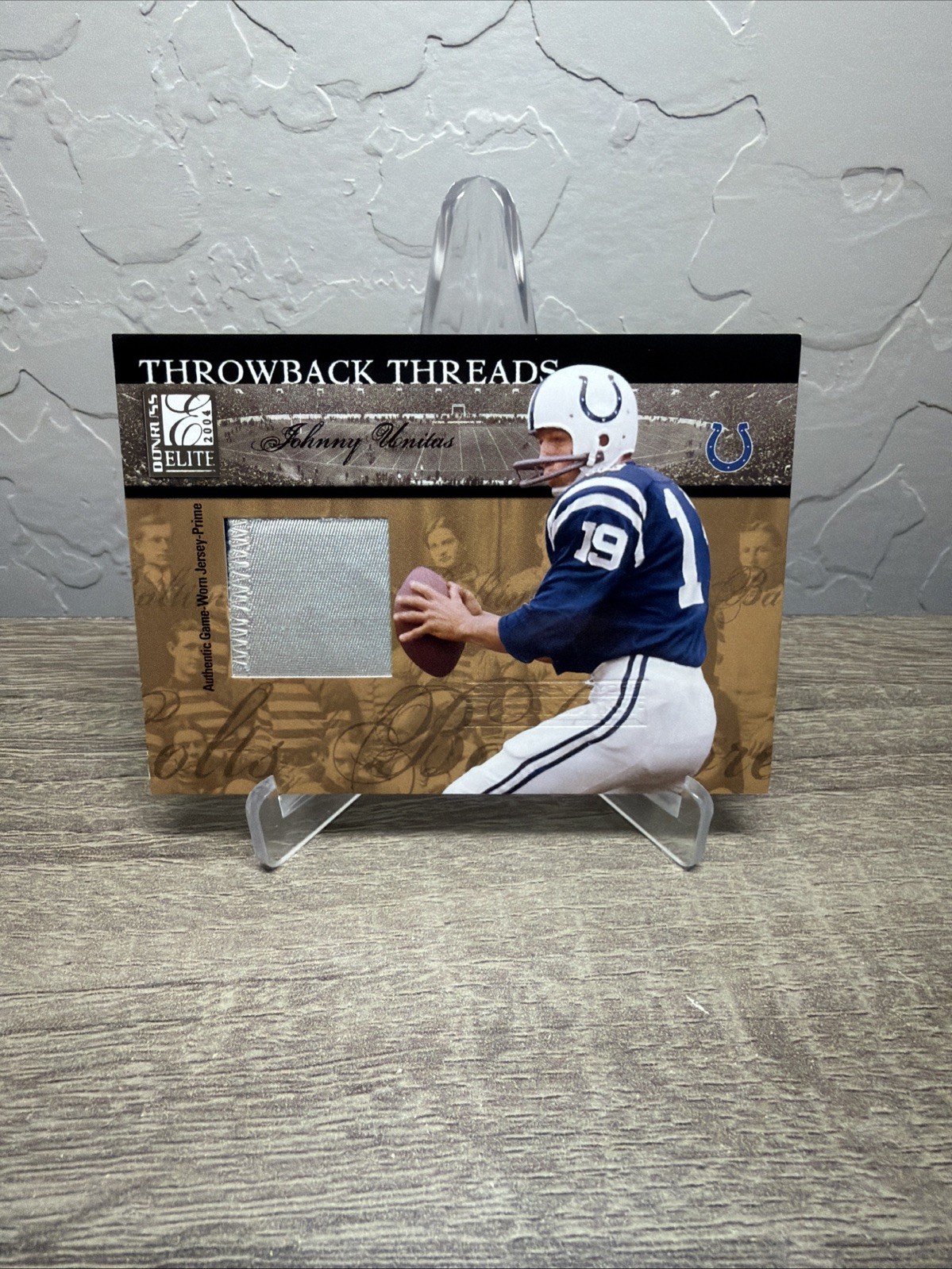 2004 Donruss Elite Johnny Unitas Throwback Threads Game Used Patch 1/1 Colts