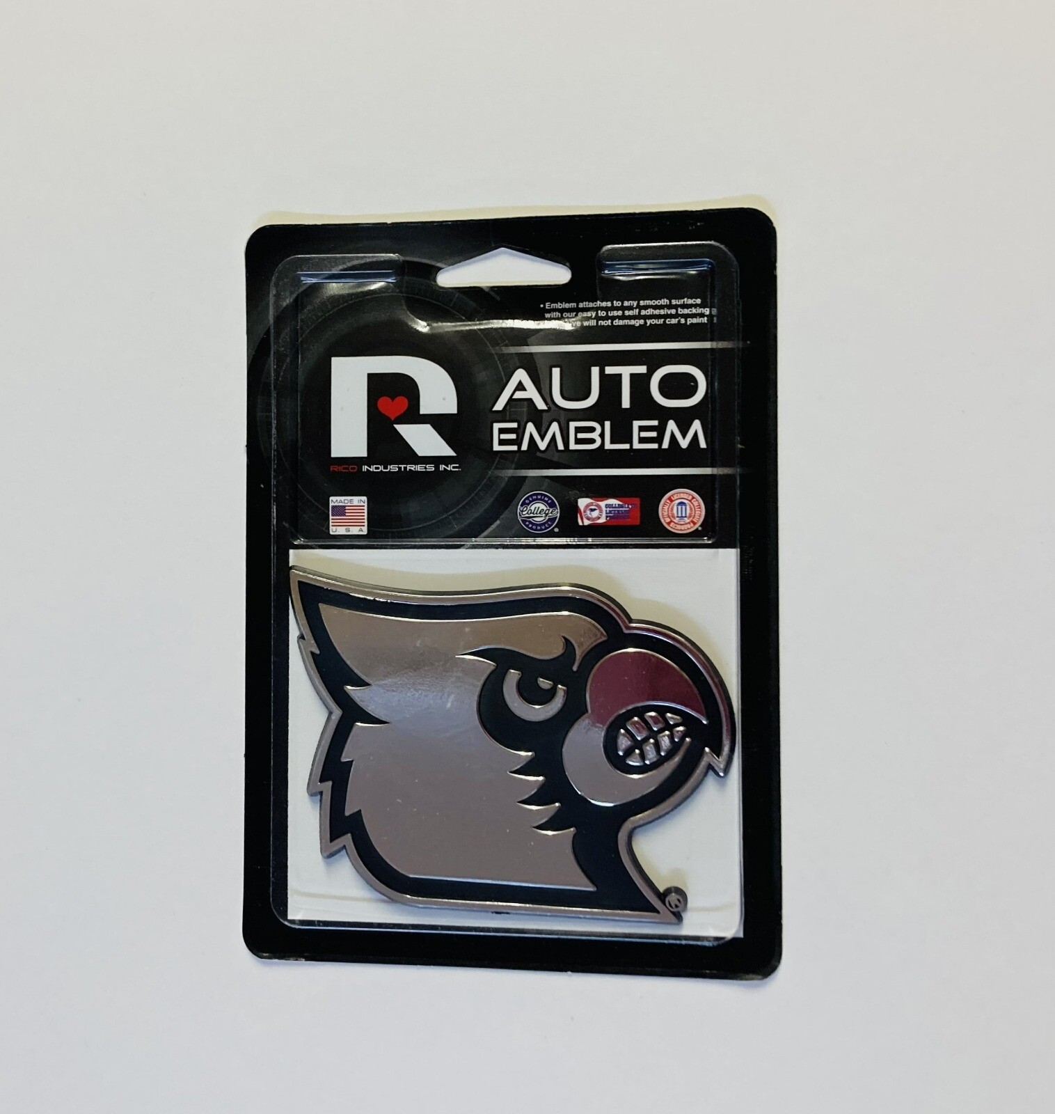 Louisville Cardinals Logo 3D Chrome Auto Decal Sticker 3×4 Inches Truck Car Rico