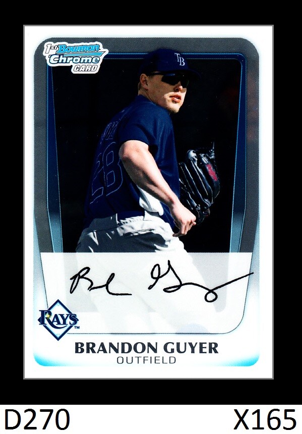 1-2011 BOWMAN CHROME PROSPECTS BRANDON GUYER INDIANS QTY AVAILABLE