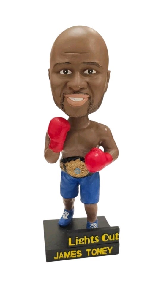 JAMES TONEY BOXING LIGHTS AUT RARE COLLECTIBLE BOBBLEHEAD No Box 👈