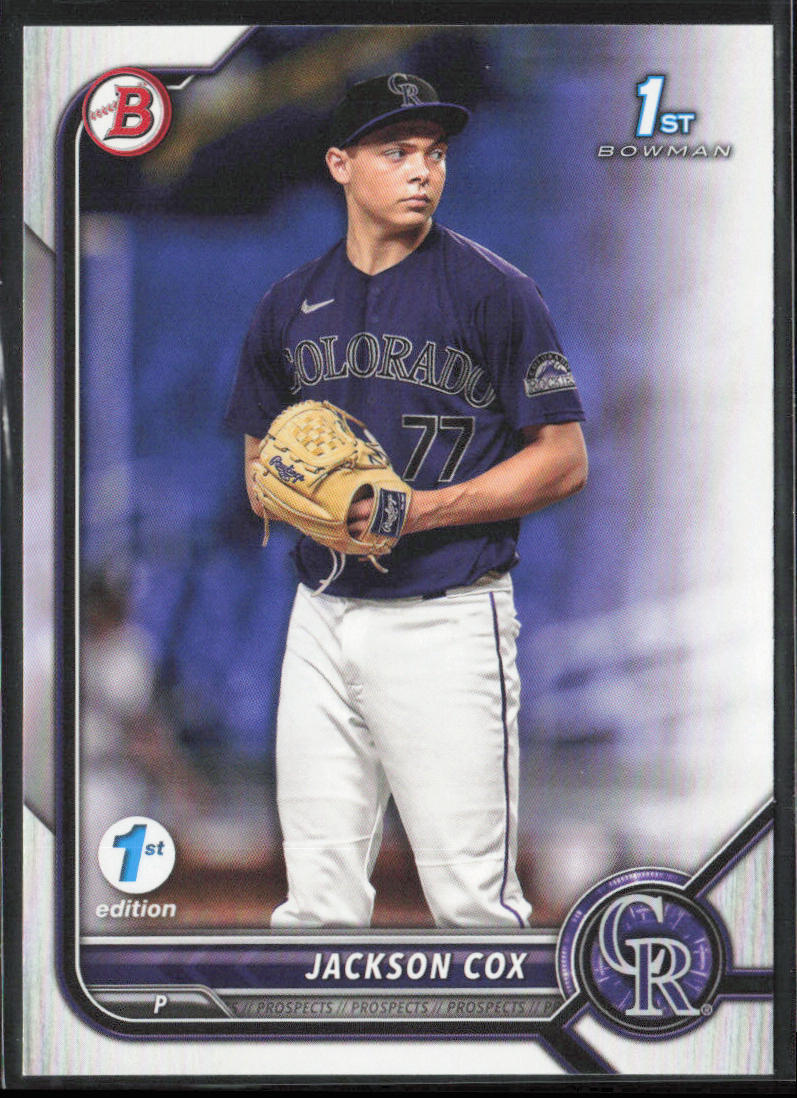 2022 Bowman Draft 1st Edition Jackson Cox BD-174 1st | Colorado Rockies