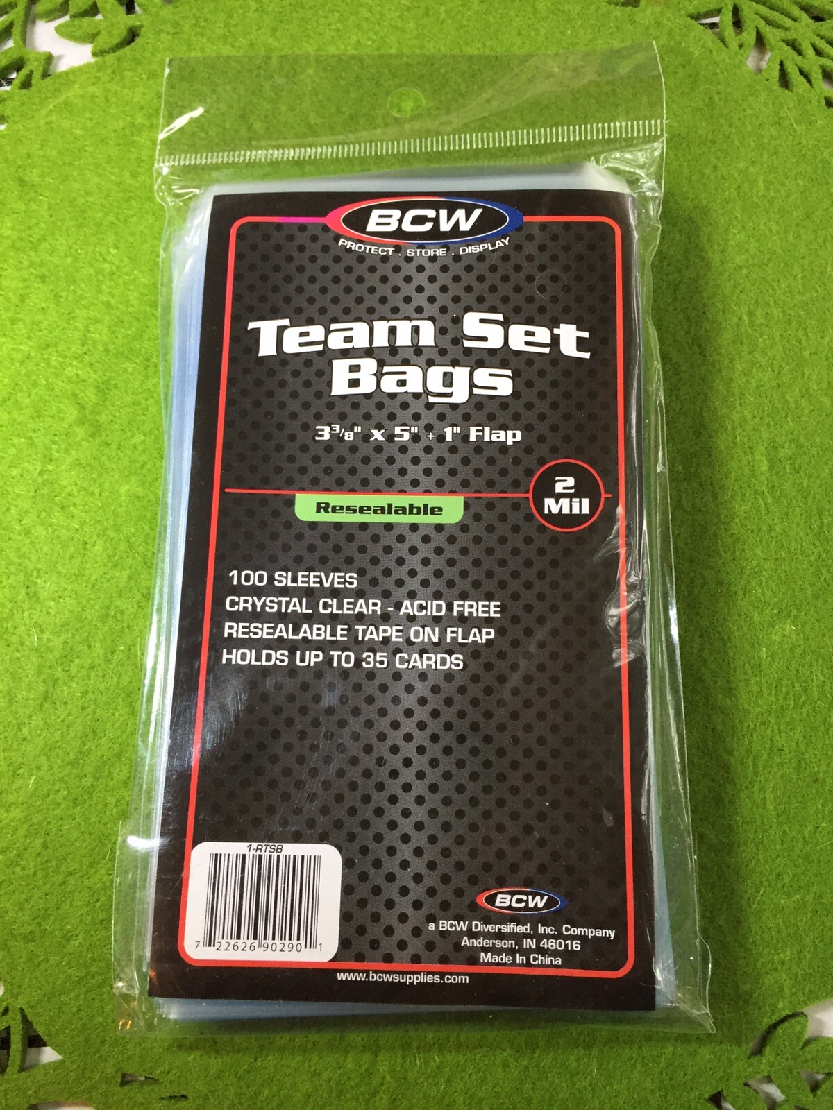 100 BCW TEAM SET BAGS for SPORTS CARDS 1 Pack of 100 TEAM BAGS Clear / Acid Free