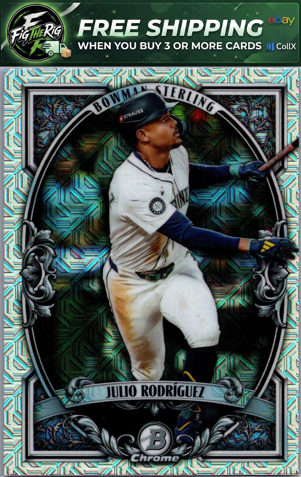 2026 Bowman #BST-3 Julio Rodríguez Bowman Sterling Mojo Refractors