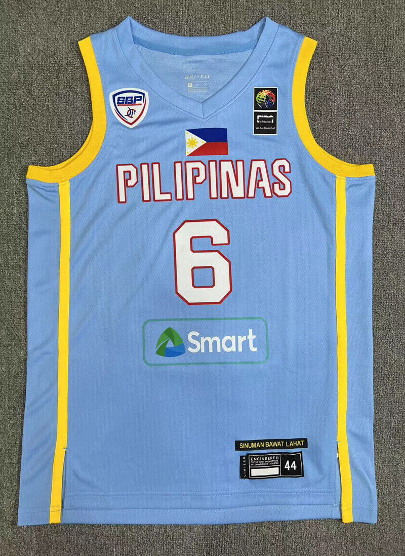 2024 Custom Philippines Clarkson #6 Pilipinas Basketball Jersey Any Name Sewn