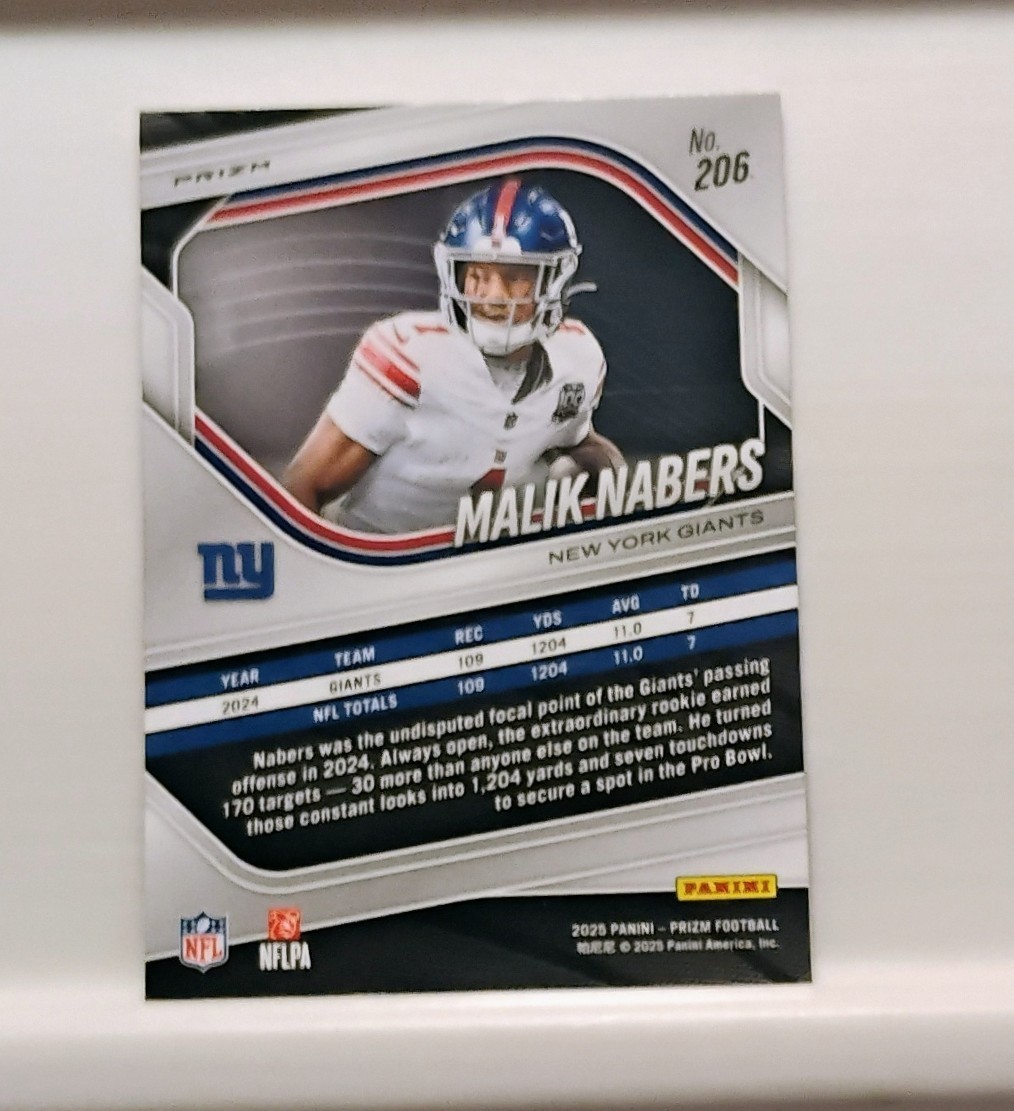 Malik Nabers Red Prizm SSP **CASE HIT** – 2025 Panini Prizm #206