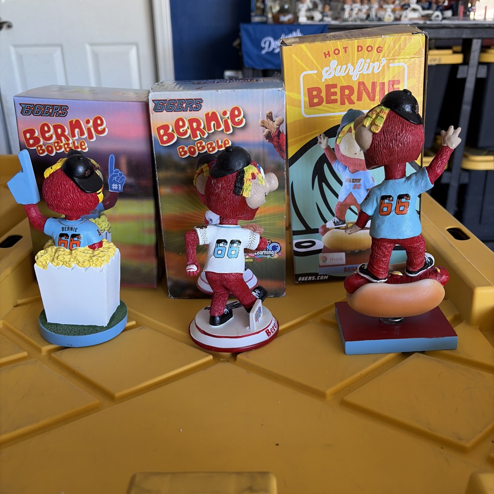 Bernie Mascot Bobbleheads , Lot of 3 , San Bernardino 66’s