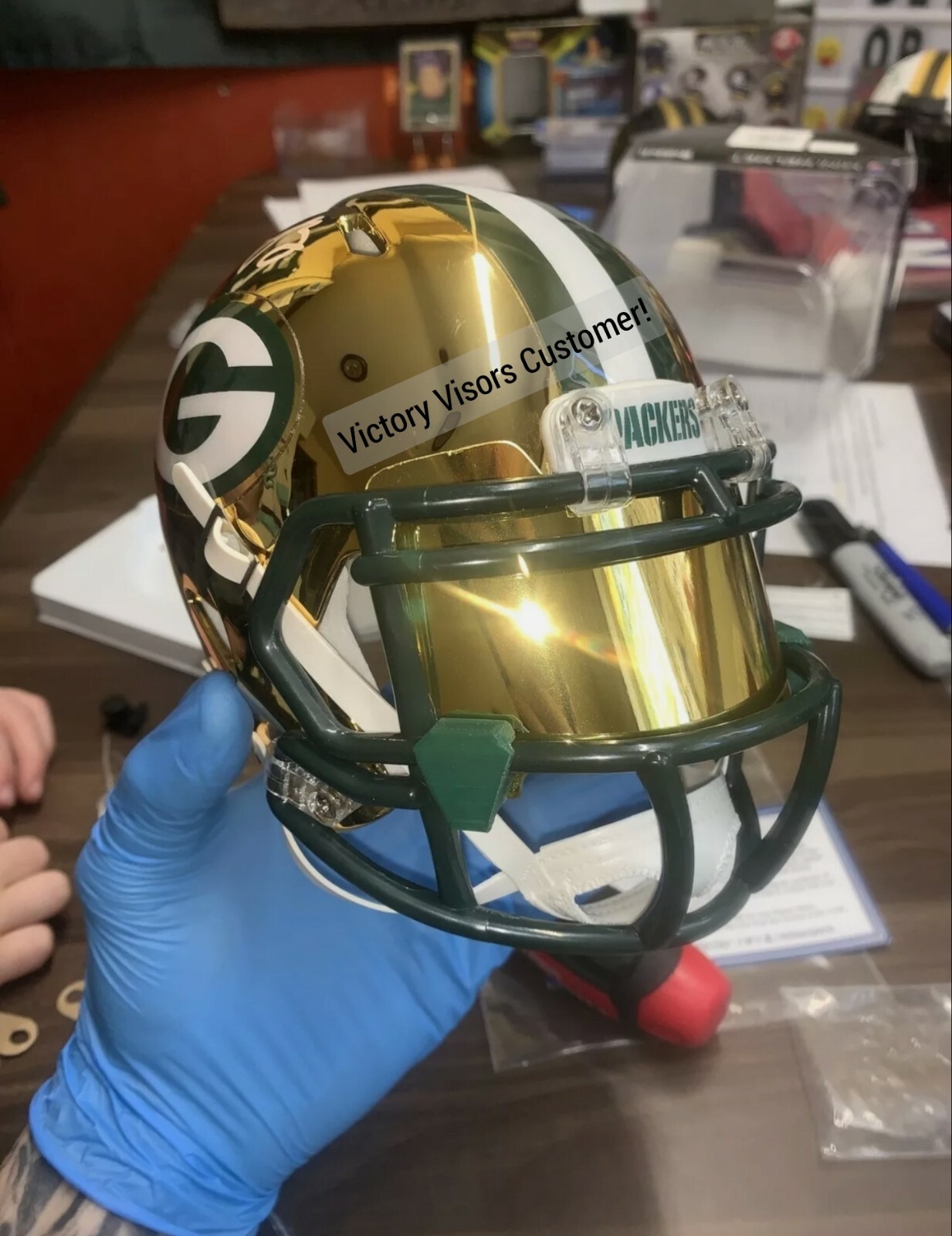 Chrome Mirror Mini Football Helmet Visors (*Flat Style*) FLEXIBLE & DURABLE