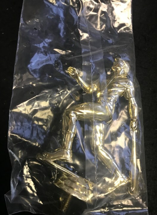 BASEBALL TROPHY TOPPER Plastic Gold 5 Inches Tall Sealed in Bag