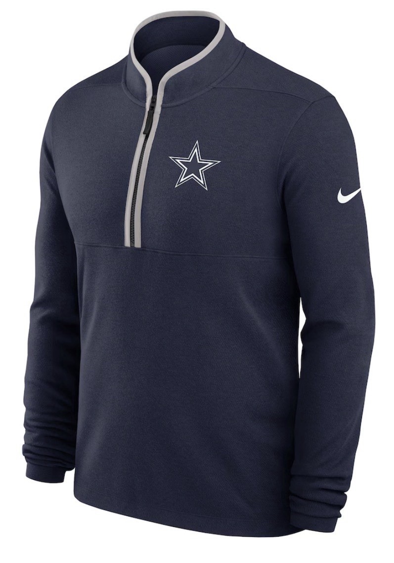 3X Men’s Nike Navy Dallas Cowboys Lightweight Victory Dri-FIT Half-Zip Pullover