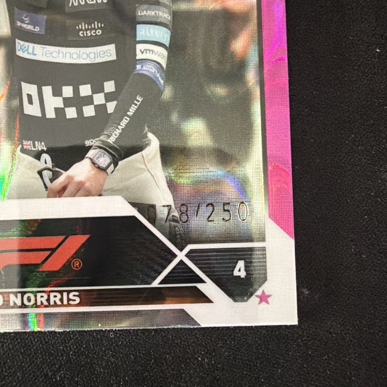 (7067) Lando Norris #/250 2023 Topps Chrome Formula 1 Fuchsia Lava Refractor