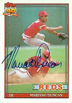 Mariano Duncan autographed Baseball Card (Cincinnati Reds) 1991 Topps #13