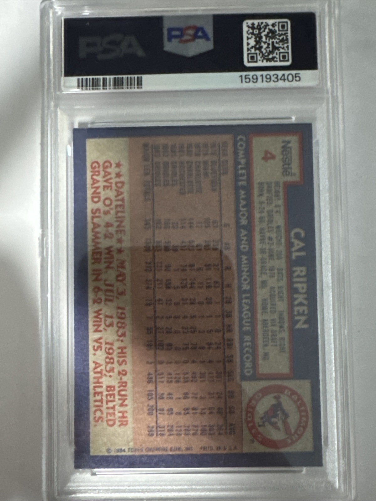 1984 Topps Nestle Dream Team – Cal Ripken #4